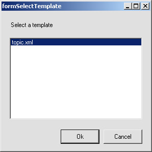 Select a template window